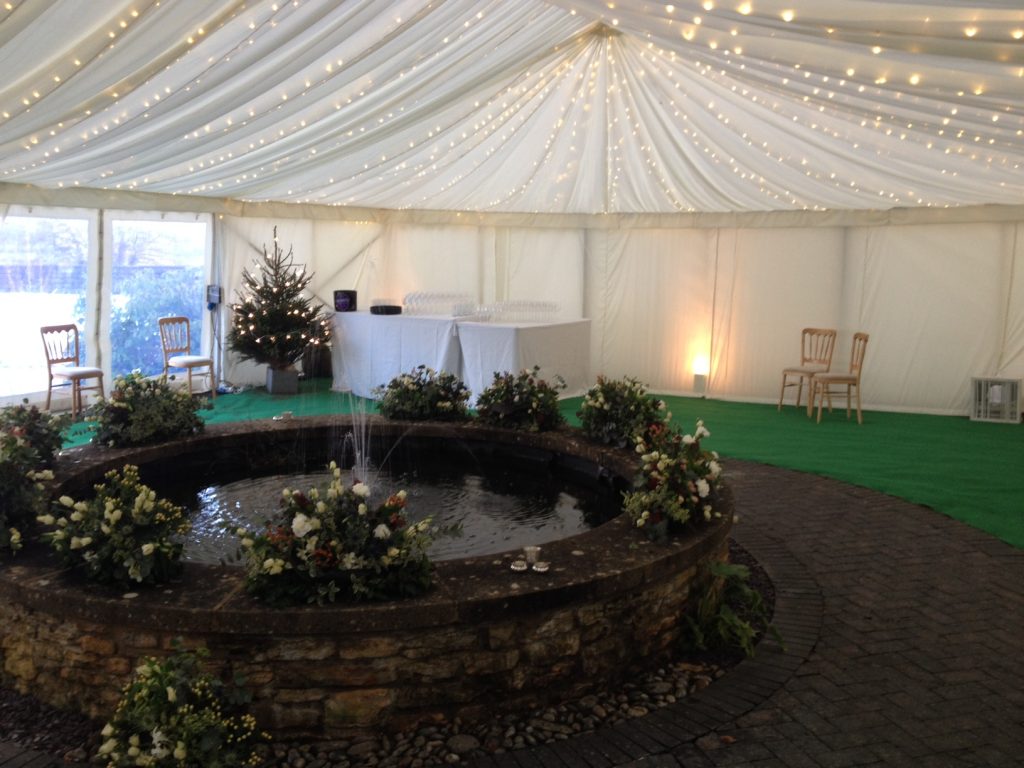 Gloucestershire Marquee over pond